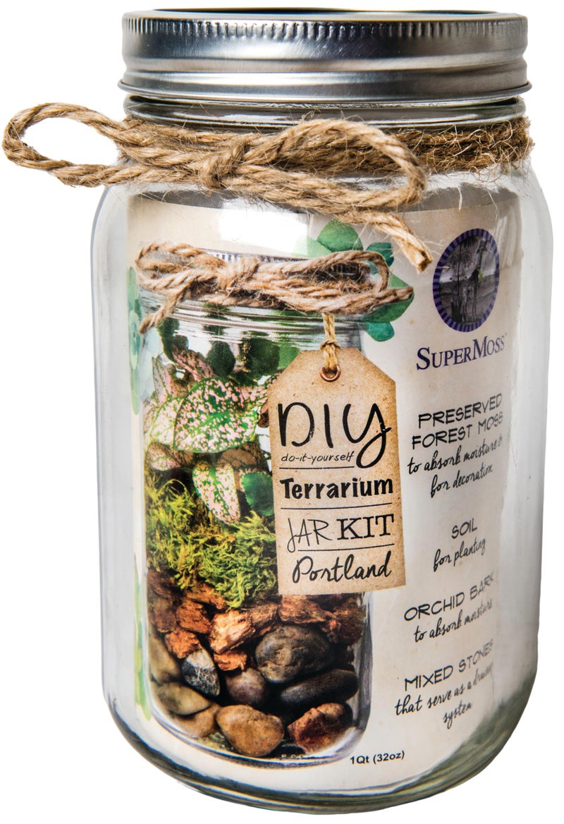 SuperMoss Portland Terrarium kit - DIY Mason Jar Terrarium Kit - Image 1
